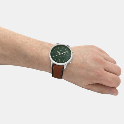 Neutra Men Quartz Green Dial Chronograph Leather Watch FS5963