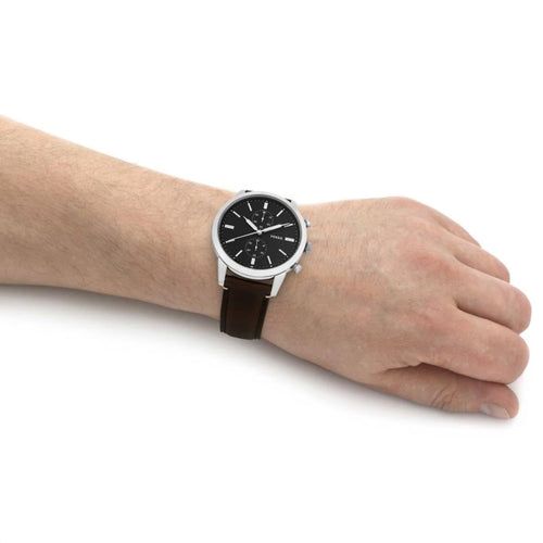 Townsman Men Quartz Black Dial Analog Leather Watch FS5967SET