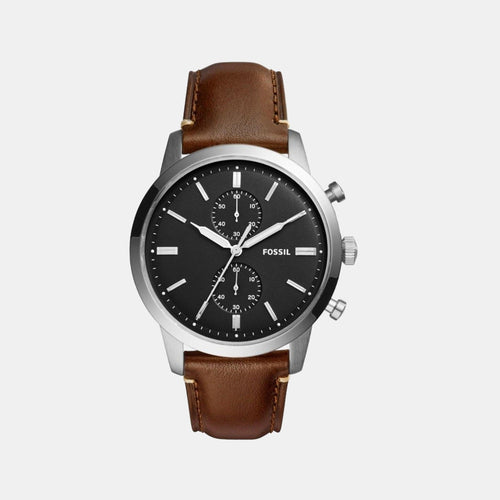 Townsman Men Quartz Black Dial Analog Leather Watch FS5967SET