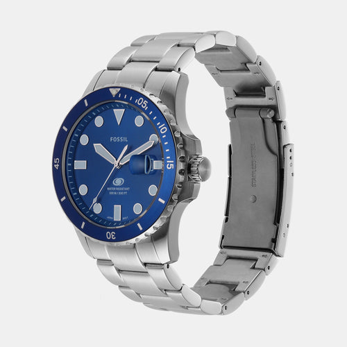 Fossil Blue Dive Men Quartz Blue Dial Analog Stainless Steel Watch FS6029