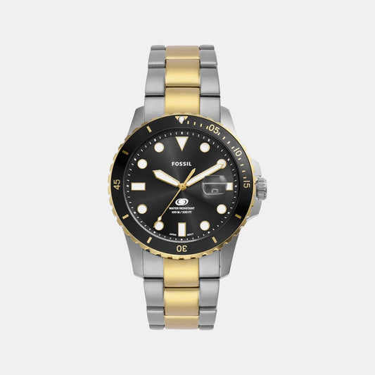 Fossil Blue Dive Men Quartz Black Dial Analog Stainless Steel Watch FS6031
