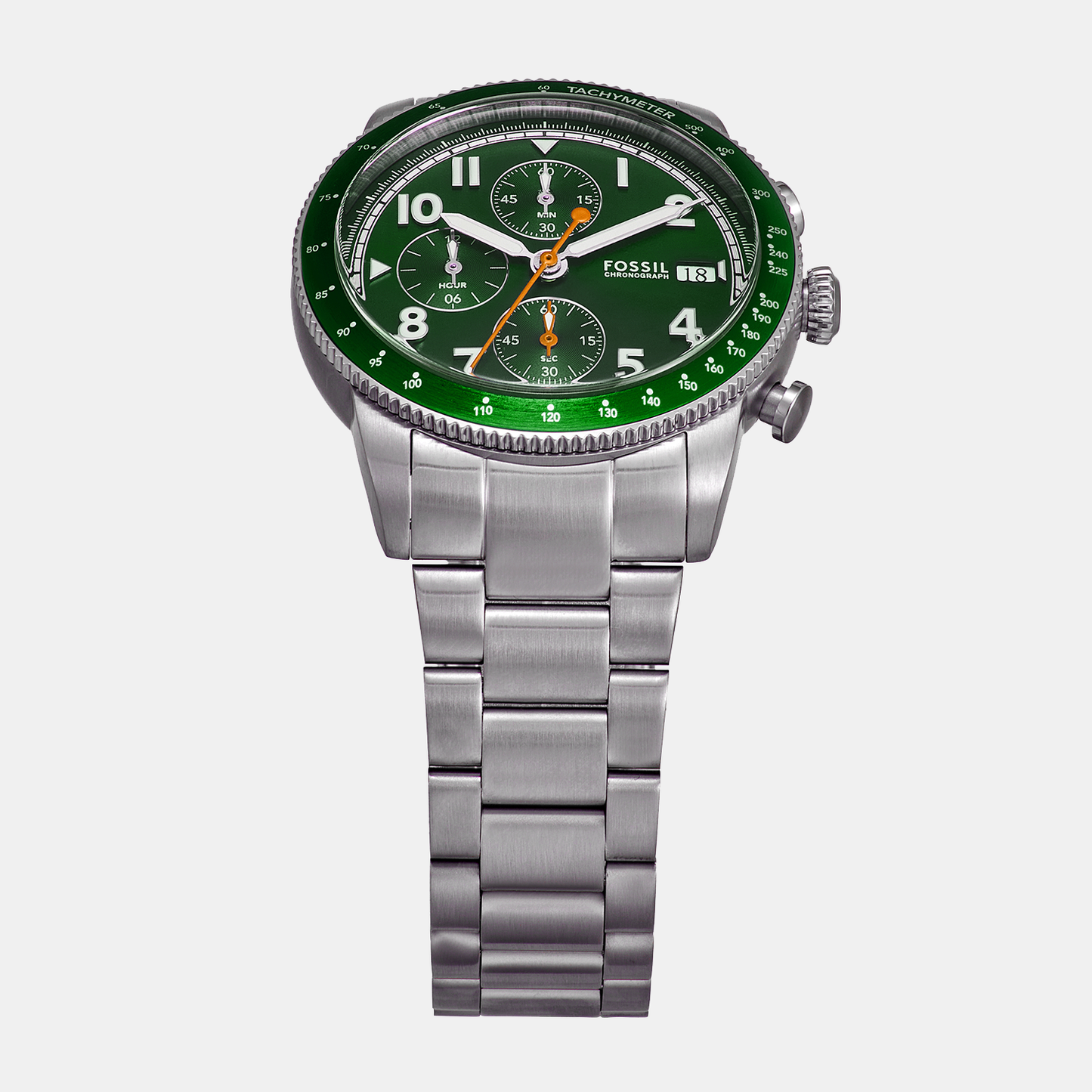 Sport Tourer Men Quartz Green Dial Chronograph Stainless Steel Watch FS6048