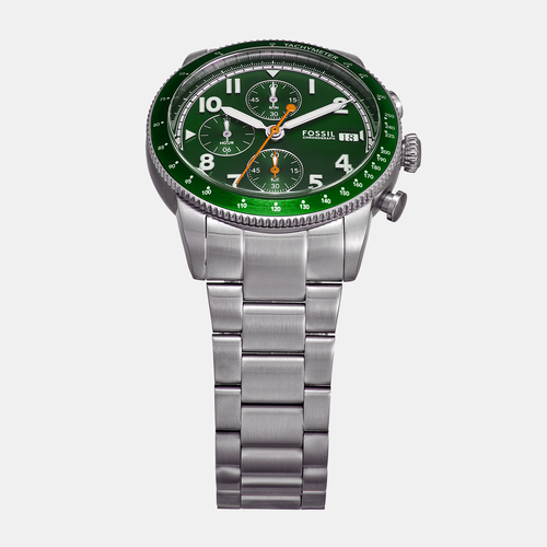 Sport Tourer Men Quartz Green Dial Chronograph Stainless Steel Watch FS6048