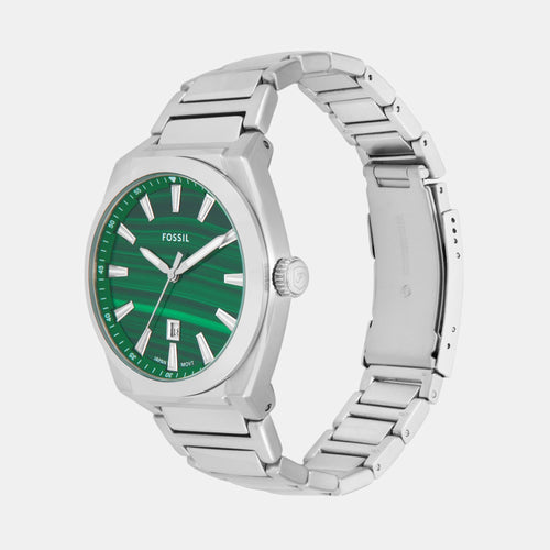 Everett Men Quartz Green Dial Analog Stainless Steel Watch FS6056