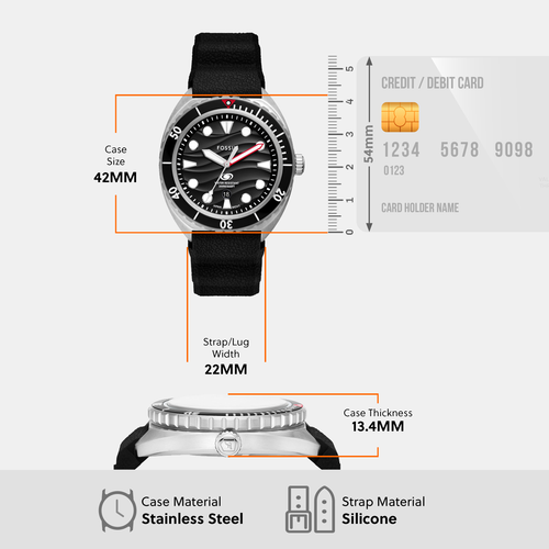 Breaker Men Quartz Black Dial Analog Silicone Watch FS6062