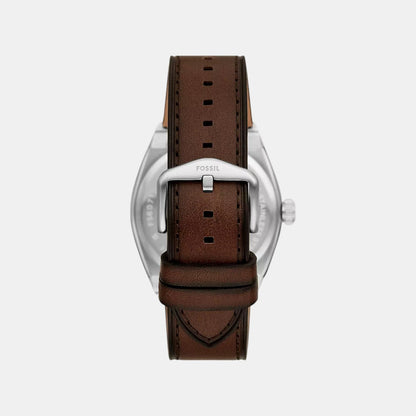 Everett Men Quartz Cream Dial Analog Leather Watch FS6071