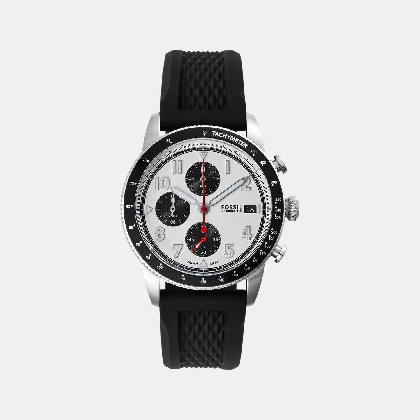 Sport Tourer Men Quartz White Dial Chronograph Silicone Watch FS6087