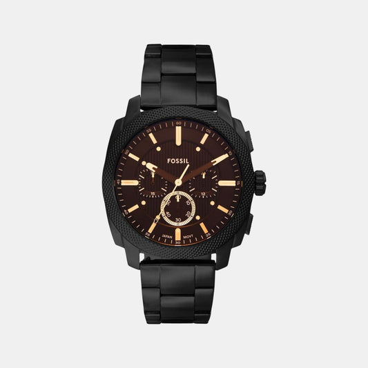 Machine Men Quartz Black Dial Chronograph Stainless Steel Watch FS6097