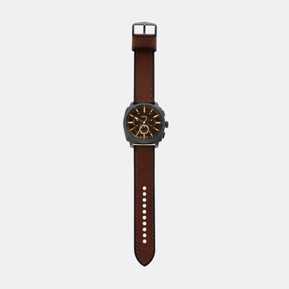 Machine Men Quartz Black Dial Chronograph Leather Watch FS6101