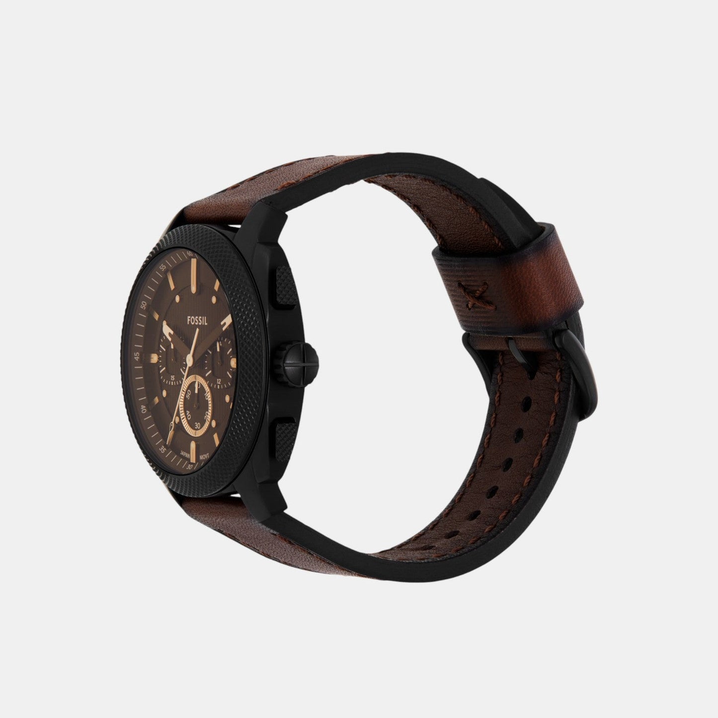 Machine Men Quartz Black Dial Chronograph Leather Watch FS6101