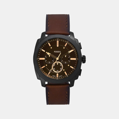 Machine Men Quartz Black Dial Chronograph Leather Watch FS6101