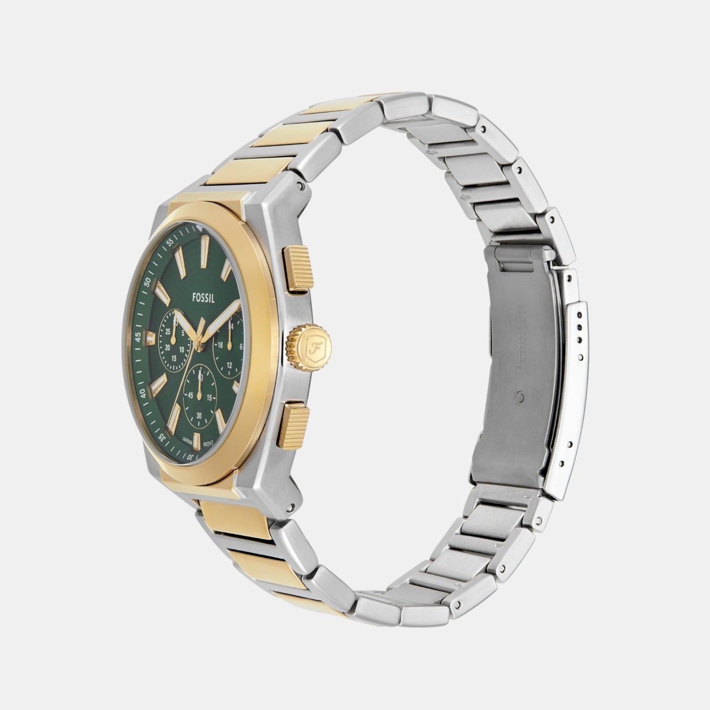Everett Men Quartz Green Dial Chronograph Stainless Steel Watch FS6106