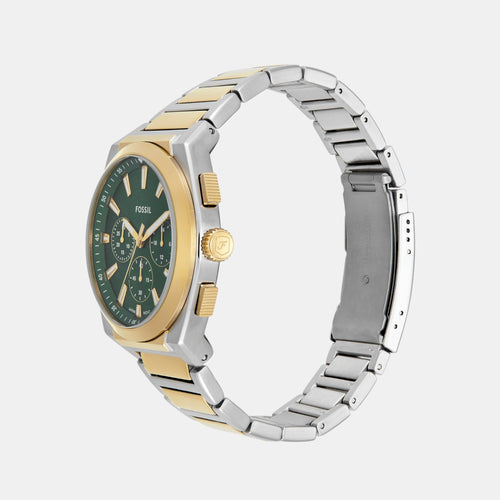 Everett Men Quartz Green Dial Chronograph Stainless Steel Watch FS6106
