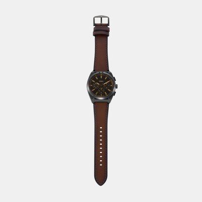 Everett Men Quartz Brown Dial Chronograph Leather Watch FS6108