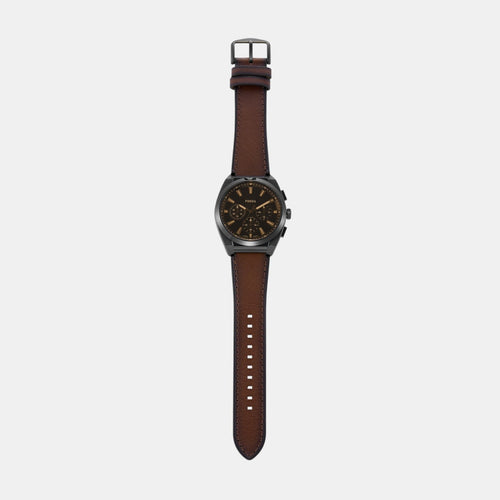Everett Men Quartz Brown Dial Chronograph Leather Watch FS6108
