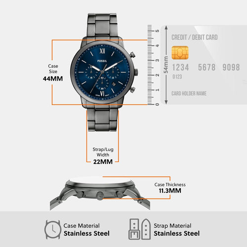 Neutra Men Quartz Blue Dial Chronograph Stainless Steel Watch FS6111