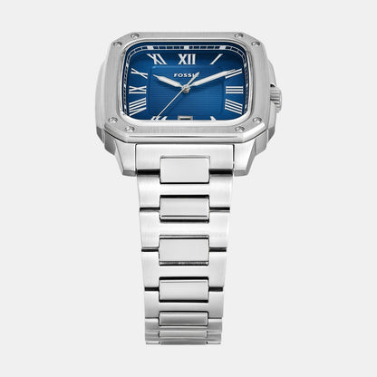 Men Quartz Blue Dial Analog Stainless Steel Watch FS6121