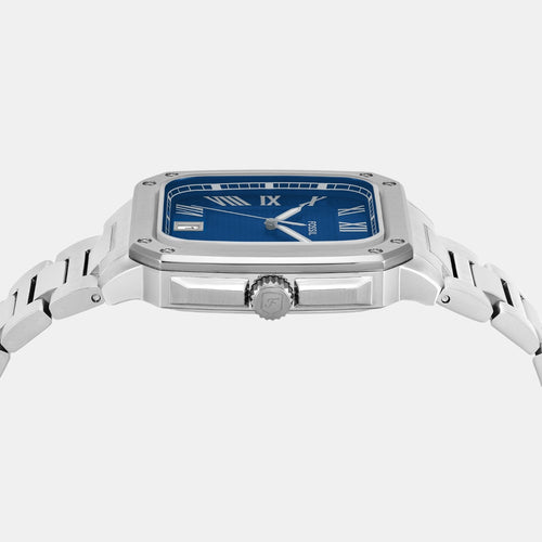 Men Quartz Blue Dial Analog Stainless Steel Watch FS6121