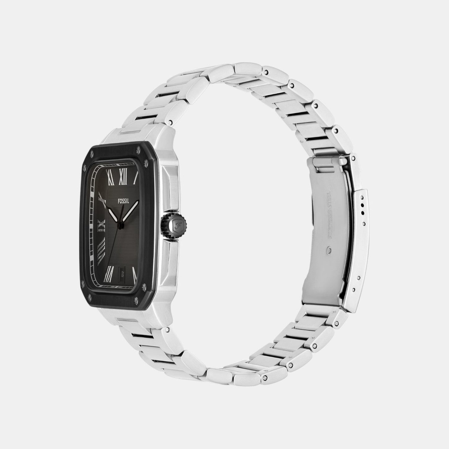 Men Quartz Grey Dial Analog Stainless Steel Watch FS6122