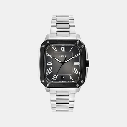 Men Quartz Grey Dial Analog Stainless Steel Watch FS6122