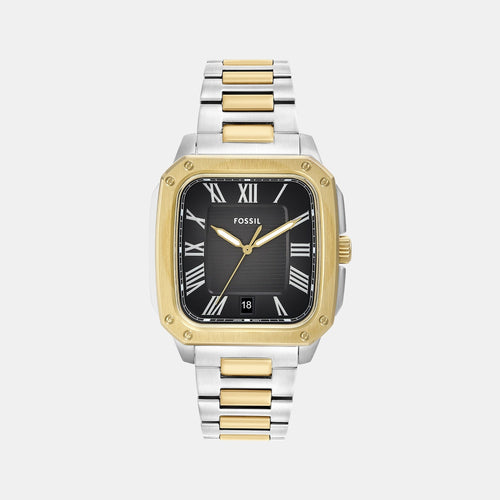 Crosby Men Quartz Black Dial Analog Stainless Steel Watch FS6123