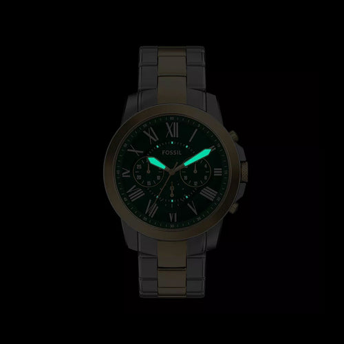 Grant Men Quartz Green Dial Chronograph Stainless Steel Watch FS6131