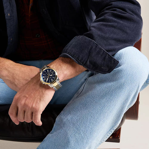 Grant Men Quartz Blue Dial Chronograph Stainless Steel Watch FS6132