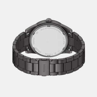 Pearson Men Quartz Black Dial Multi-Function Stainless Steel Watch FS6136
