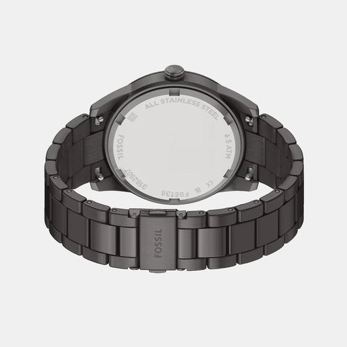 Pearson Men Quartz Black Dial Multi-Function Stainless Steel Watch FS6136