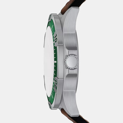 Garrett Men Quartz Green Dial Analog Leather Watch FS6147