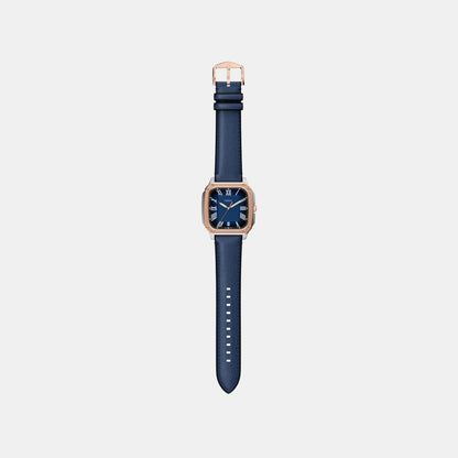 Crosby Men Quartz Blue Dial Analog Leather Watch FS6149