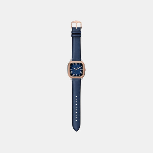 Crosby Men Quartz Blue Dial Analog Leather Watch FS6149