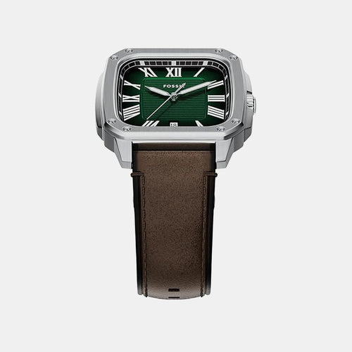 Crosby Men Quartz Green Dial Analog Leather Watch FS6150