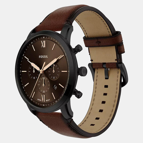 Neutra Men Quartz Brown Dial Chronograph Leather Watch FS6163