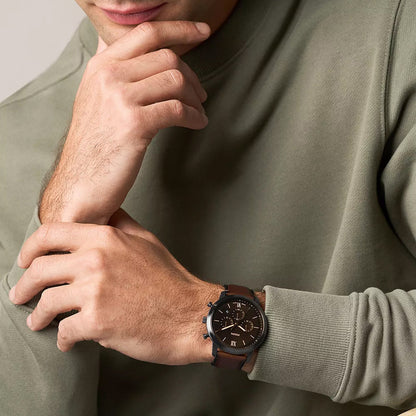 Neutra Men Quartz Brown Dial Chronograph Leather Watch FS6163