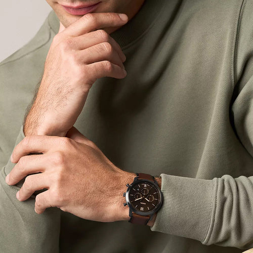 Neutra Men Quartz Brown Dial Chronograph Leather Watch FS6163
