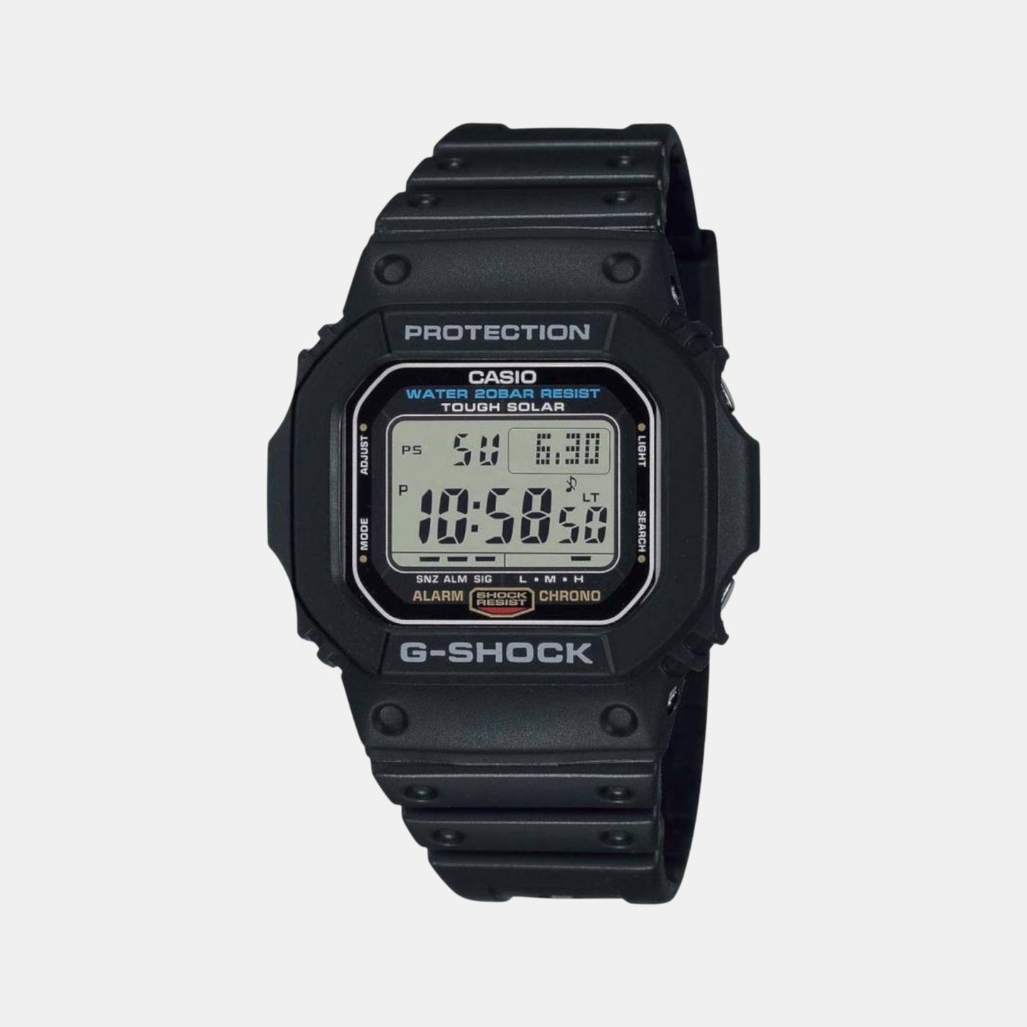 G-Shock Men Solar Black Dial Digital Resin Watch G1166