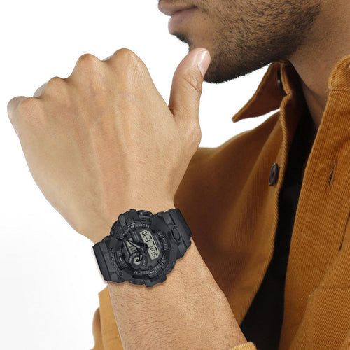 G-Shock Men Quartz Black Dial Analog-Digital Fabric Watch G1525