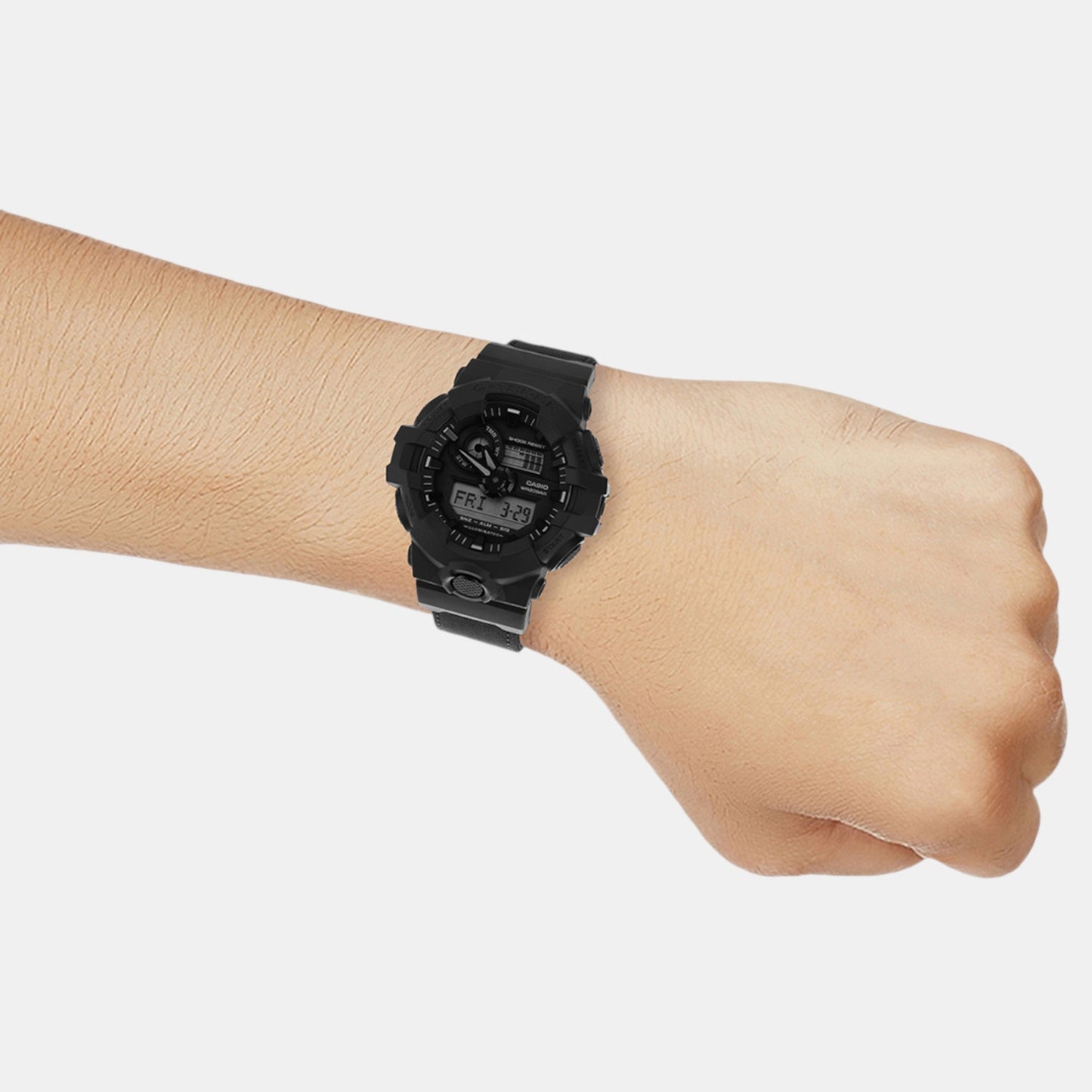 G-Shock Men Quartz Black Dial Analog-Digital Fabric Watch G1525