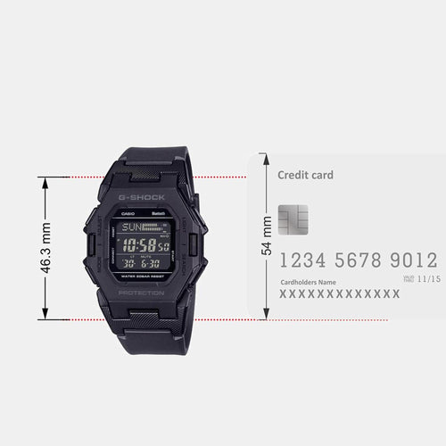 G-Shock Men Quartz Black Dial Digital Resin Watch G1555