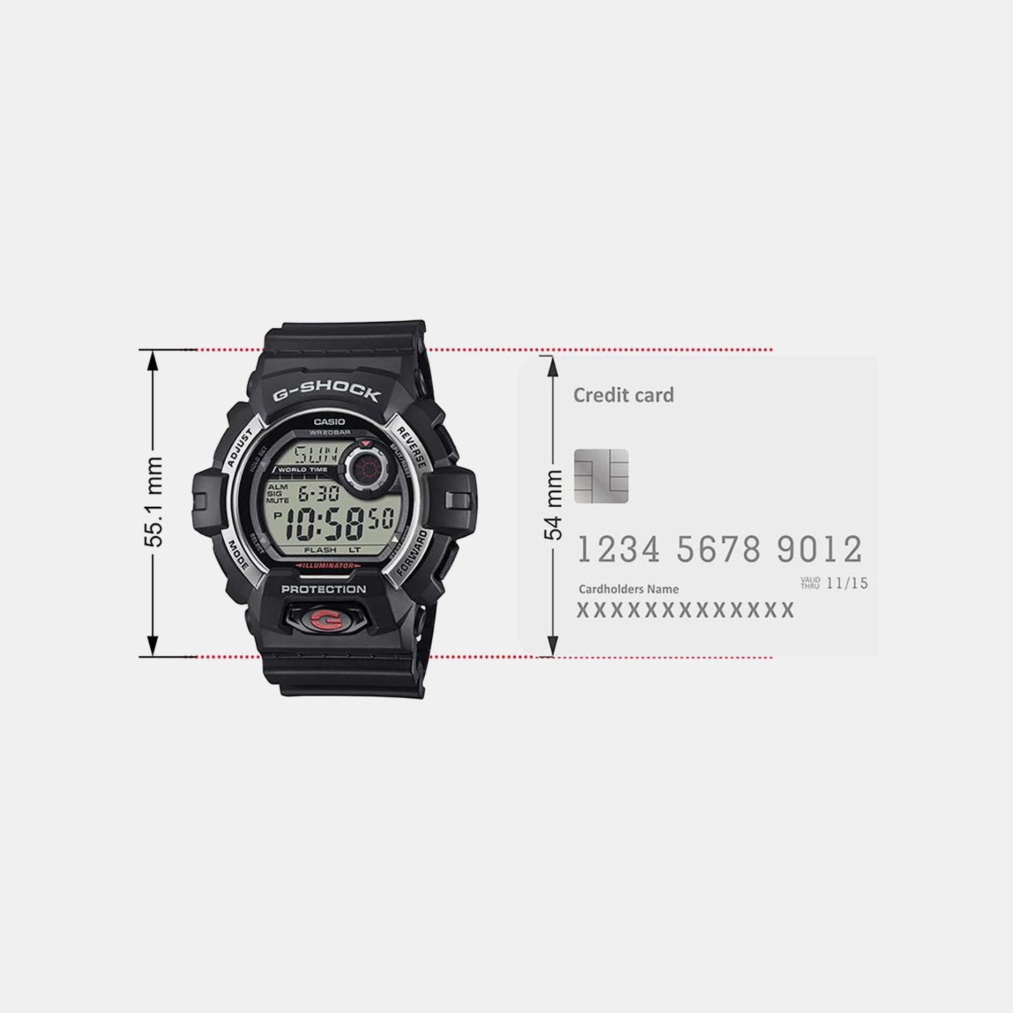 G-Shock Men Quartz Black Dial Digital Resin Watch G1597