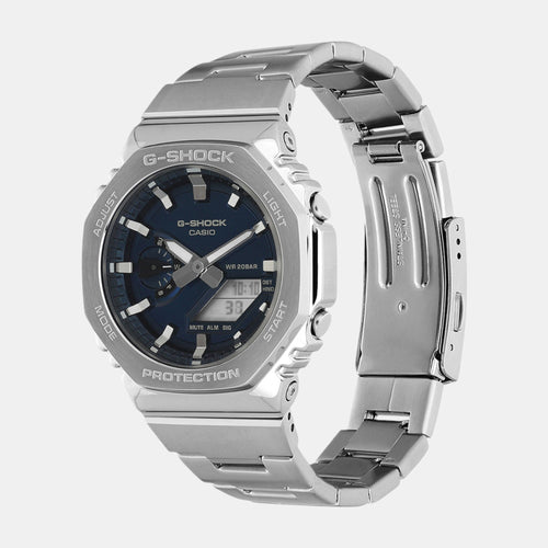 G-Shock Men Quartz Blue Dial Analog-Digital Stainless Steel Watch G1614