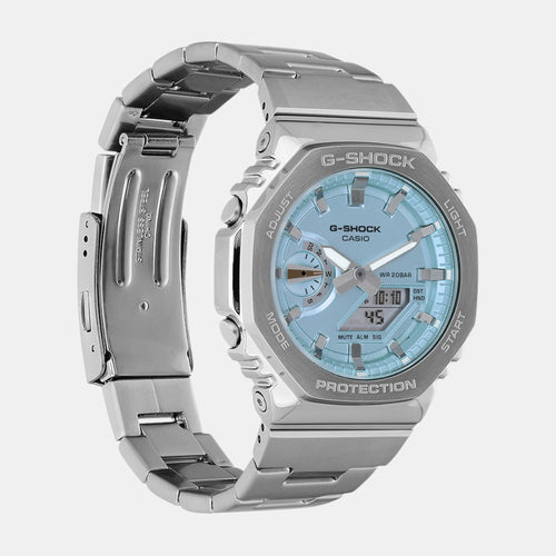 G-Shock Men Quartz Blue Dial Analog-Digital Stainless Steel Watch G1613
