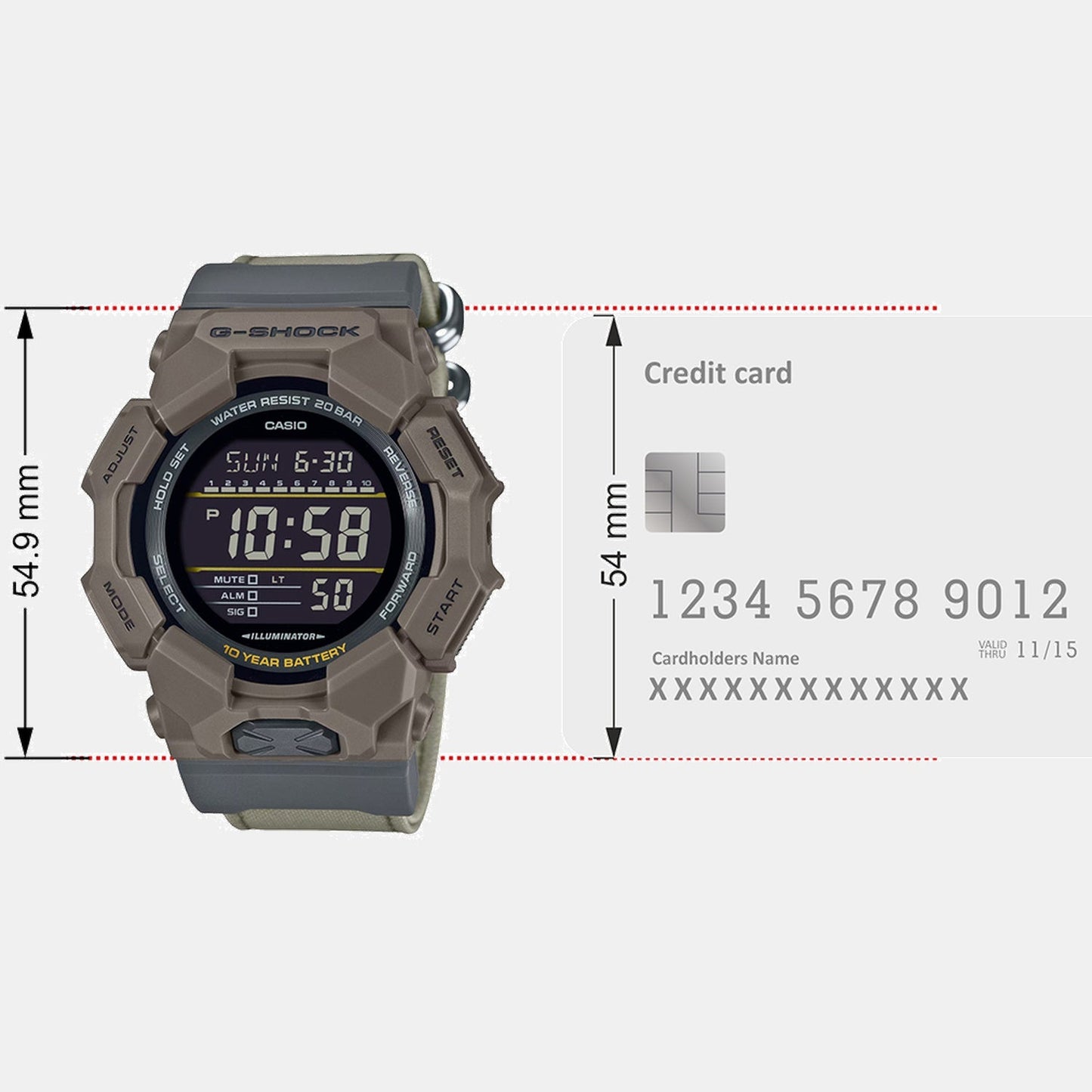 G-Shock Men Quartz Black Dial Digital Fabric Watch G1672