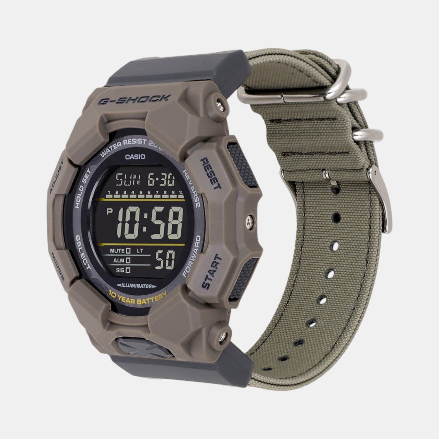 G-Shock Men Quartz Black Dial Digital Fabric Watch G1672
