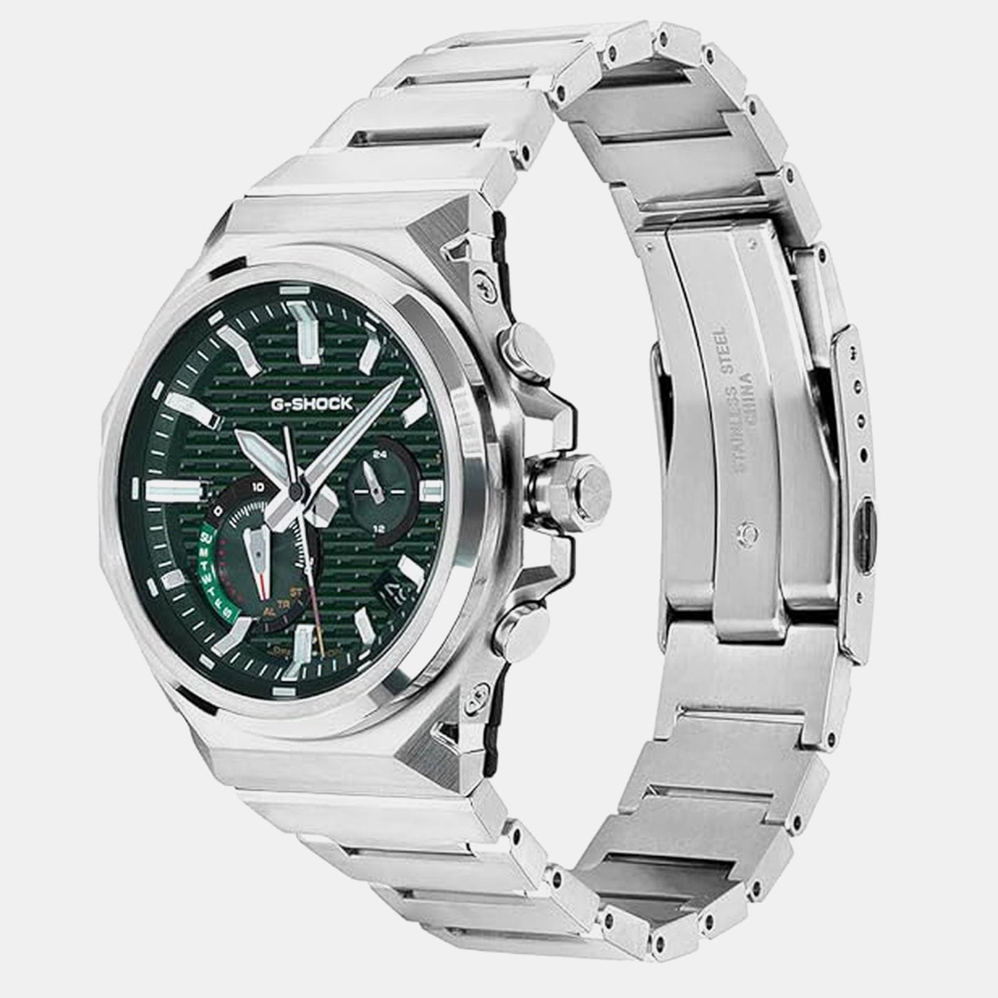 G-Shock Men Solar Green Dial Chronograph Stainless Steel Watch G1772