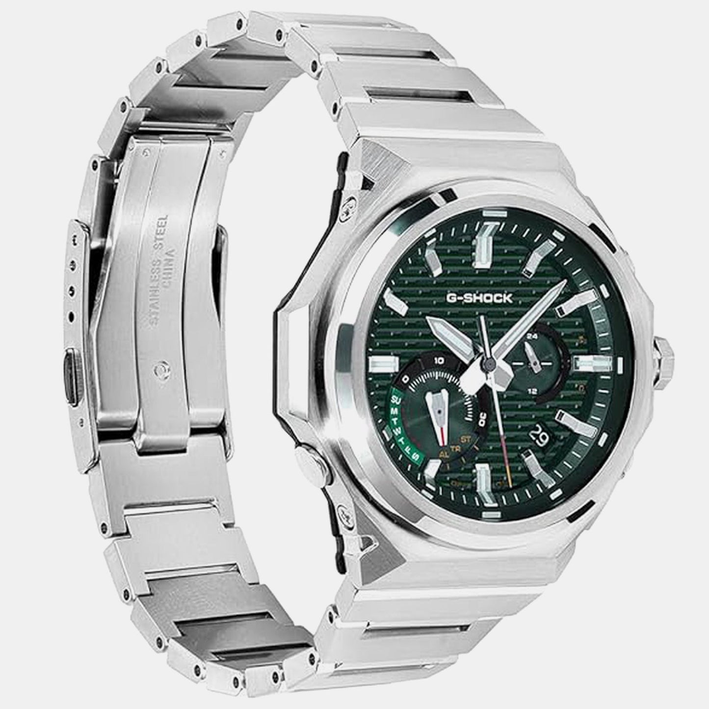 G-Shock Men Solar Green Dial Chronograph Stainless Steel Watch G1772