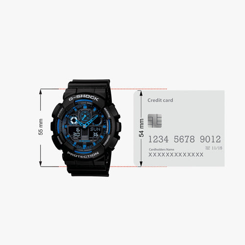 G-Shock Men Quartz Blue Dial Analog-Digital Resin Watch G271