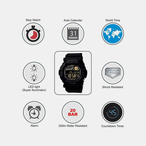 G-Shock Men Quartz Grey Dial Digital Resin Watch G441