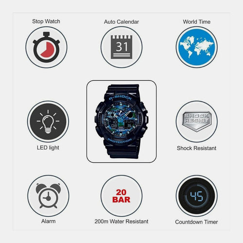 G-Shock Men Quartz Black Dial Analog-Digital Resin Watch G625